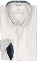OLYMP 24/7 modern fit overhemd - dynamic flex - wit - Strijkvriendelijk - Boordmaat: 45