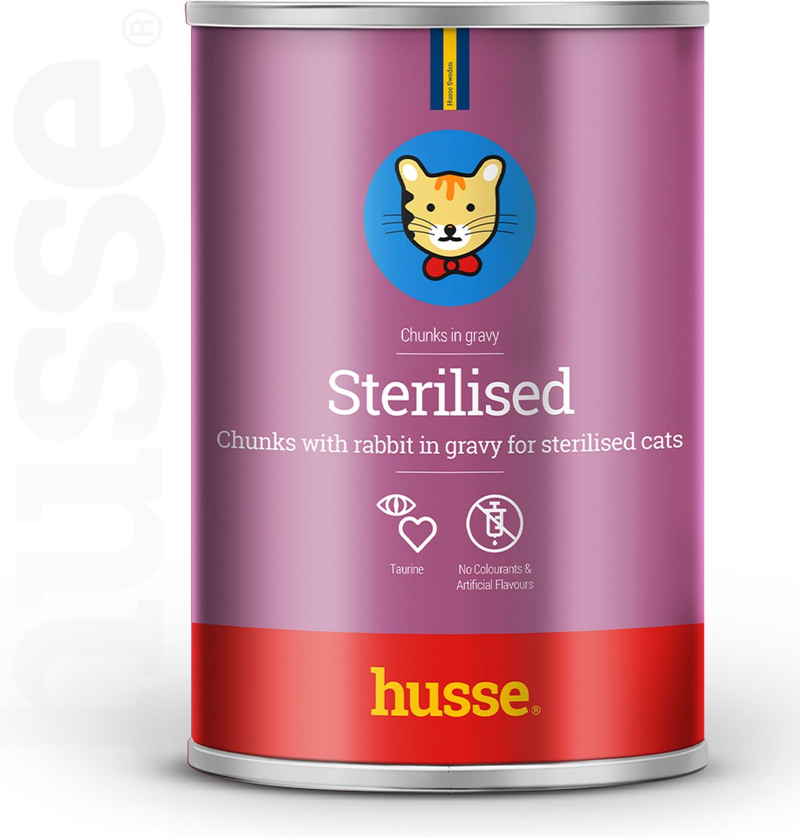 Husse Sterilised - Kattenvoer Natvoer, Kattenvoeding Nat - Gesteriliseerde / Gecastreerde Katten - Konijn - 12 x 415g
