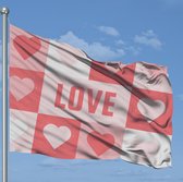 Harten Vlag - Love Vlag - Valentijnsdag Vlag - 120x80cm