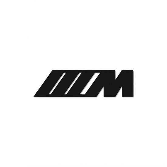 BMW M serie - Logo - Metaalkunst - Zwart - 120 x 32 cm - Auto Decoratie - Muur Decoratie- Man Cave - Cadeau voor man- Inclusief ophangsysteem