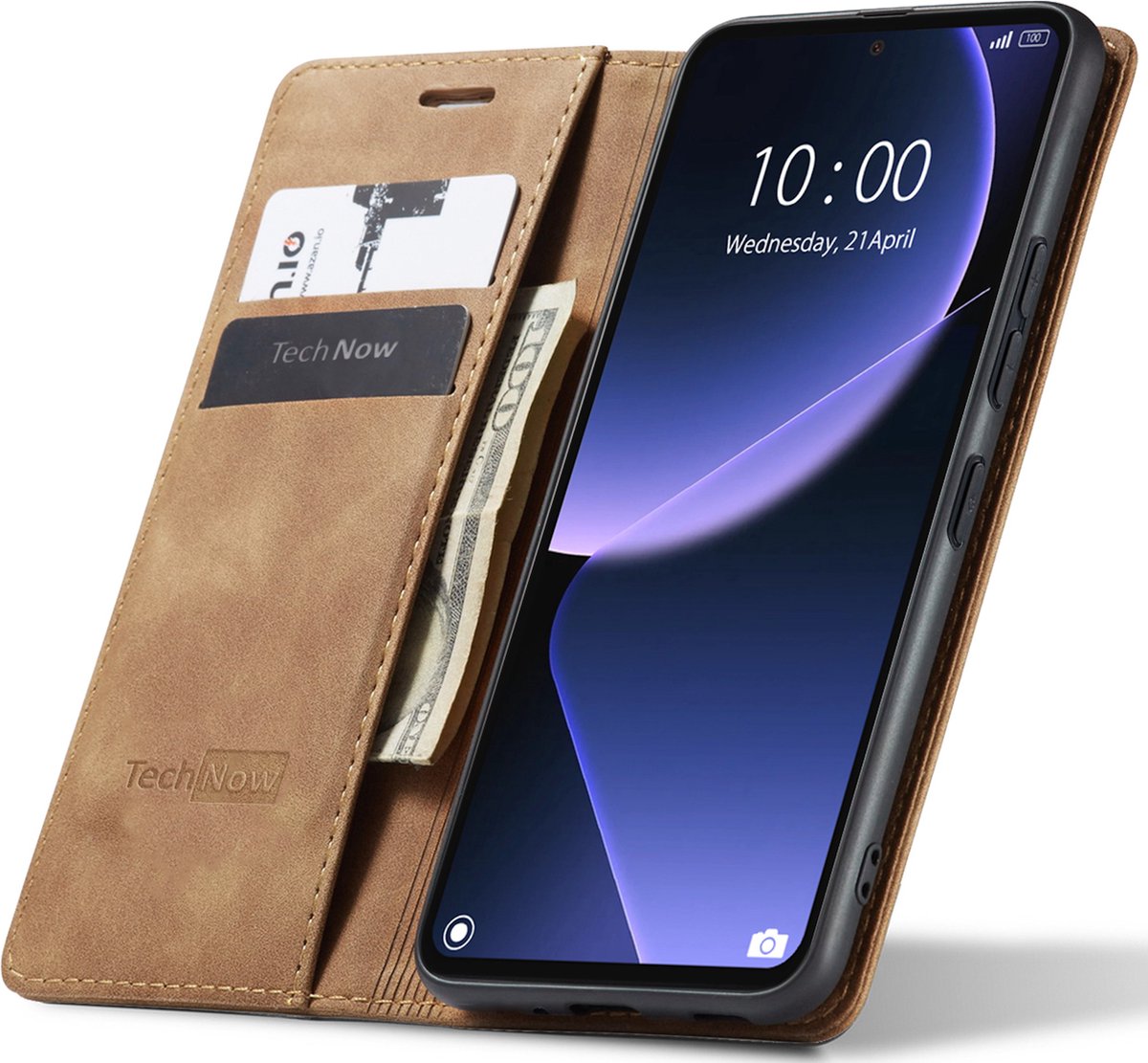 Hoesje geschikt voor Xiaomi 13T / 13T Pro - Book Case Leer Slimline Bruin