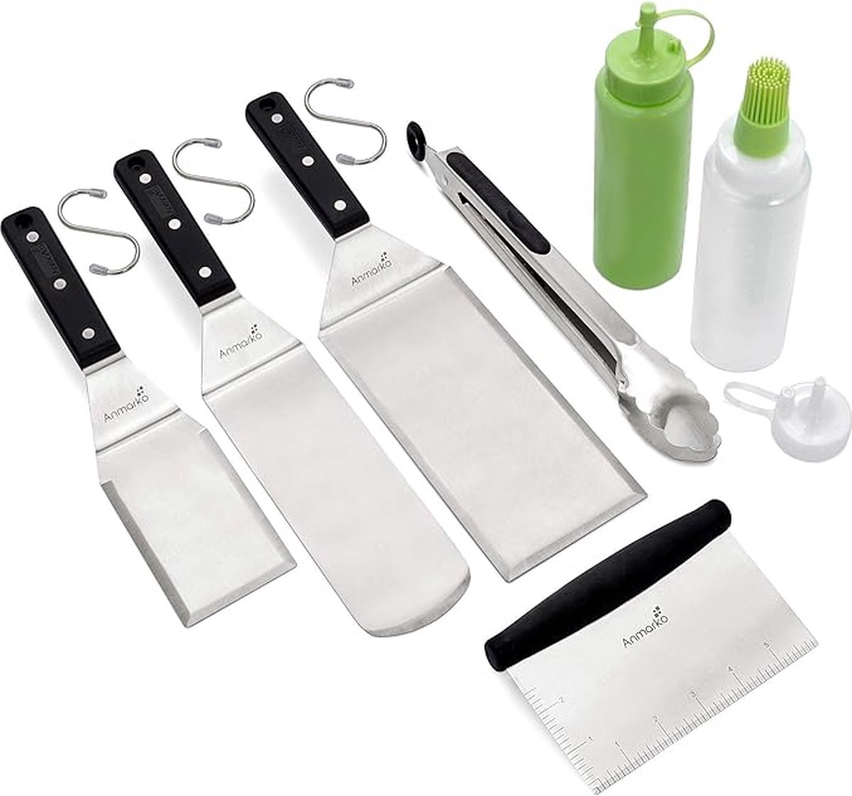 Barbecue-accessoires, roestvrij staal, hoogwaardig BBQ-bestek, met draagbare opbergkoffer, perfecte barbecue-gereedschapsset voor mannen, met vleesthermometer, cadeau,