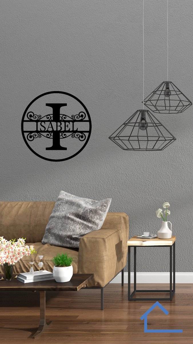 Wanddecoratie- Initiaal- Modern design- Gepersonaliseerde naam met letter A t/m Z - (50cm)
