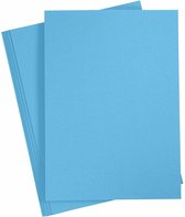 Karton - Hobbykarton - Blauw - Helder Blauw - DIY - Knutselen - A4 - 21x29,7cm - 180 grams - Creotime - 20 vellen