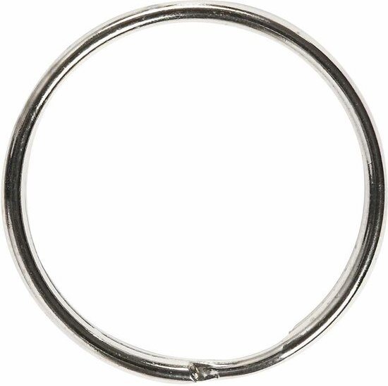 Sleutelringen - Sleutelhanger Ringen - DIY Sleutelhangers Maken - Metaalkleurig - Dia: 30 mm - Creotime - 6 stuks