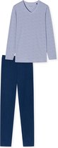 Schiesser Pyjama lange broek - 815 Blue - maat 46 (46) - Dames Volwassenen - 100% katoen- 180062-815-46