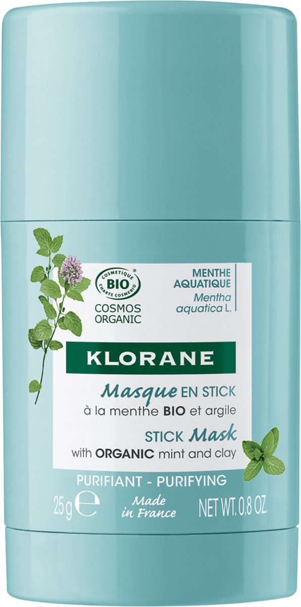 Goedkoopste Klorane Huid Masker Masque en stick à la Menthe aquatique BIO & argile 25gr