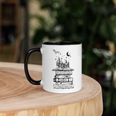 Chloris - Eigen design: Zwarte Keramieken Koffie- of Theemok 325 ml met Magisch Kasteel Wizard Ontwerp en Inspirerende Spreuk Potter, Albus D.