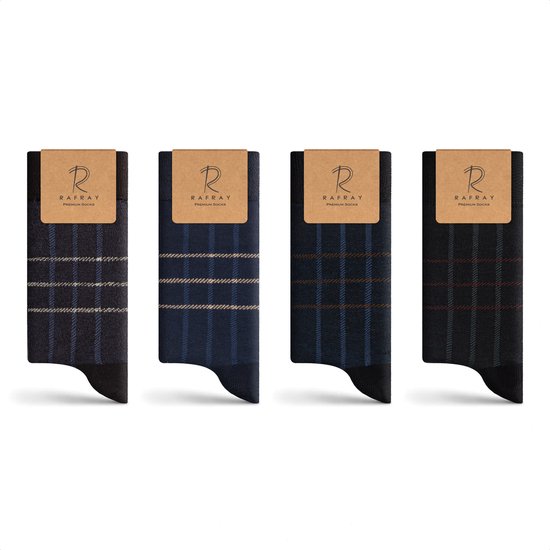 Rafray Socks - Striped Premium Bamboe Sokken Gift box - 4 paar - Maat 40-44