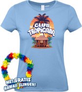 Dames t-shirt Cabana | Toppers in Concert 2024 | Club Tropicana | Hawaii Shirt | Ibiza Kleding | Lichtblauw Dames | maat M