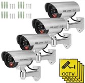 TronicXL 4 stuks Dummy Bewakingscamera CCD - professionele camera nep buiten (CCD zilver) outdoor – beveiligingscamera