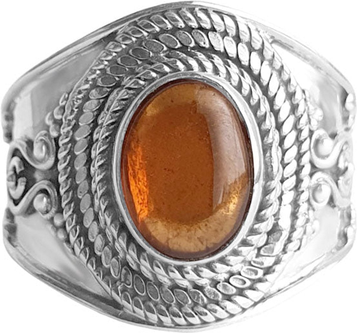 Jewelryz | Hina | Ring 925 zilver met hessoniet edelsteen | 19.00 mm / maat 60