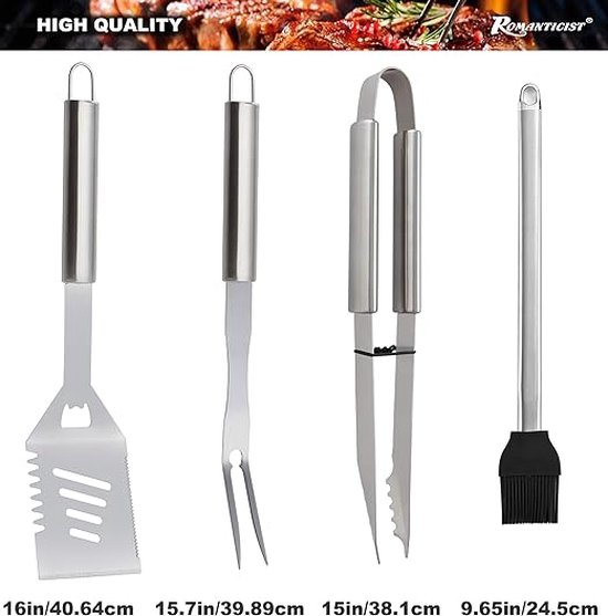 Grilliance 38-delig BBQ-grillset – Roestvrij Staal – Complete Barbecue-accessoires – Opbergtas – Ideaal Cadeau Voor Mannen En Vrouwen – Voor Tuin, Camping En Outdoor