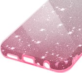 Hoesje Geschikt voor Samsung Galaxy A05s Glitter Silicone Halfstijf Dun, Wit / Roze
