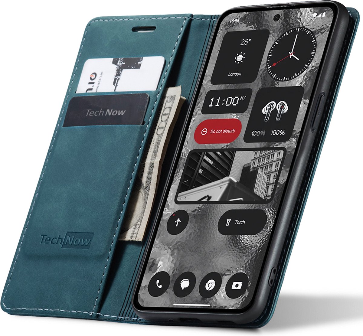 Hoesje geschikt voor Nothing Phone 2 - Book Case Leer Slimline Blauw