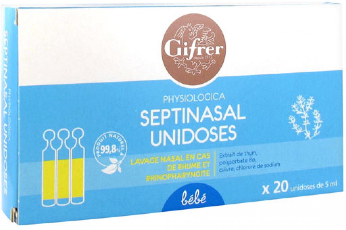 Goedkoopste Gifrer Physiologica Septinasal Neusspoeling 20 Eenheidsdoses van 5 ml