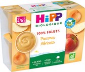 HiPP 100% Fruit Appel Abrikoos Vanaf 4/6 Maanden Biologisch 4 Potten