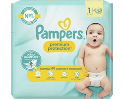 Pampers Luier Premium Protection Maat 1 Newborn (2-5 kg), 24 Stuks
