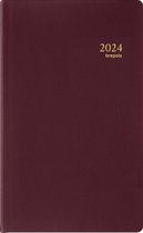 Brepols Agenda 2024 - Interplan - Seta PVC - uitneembaar ABC - 9 x 16 cm - spiraal - Bordeaux