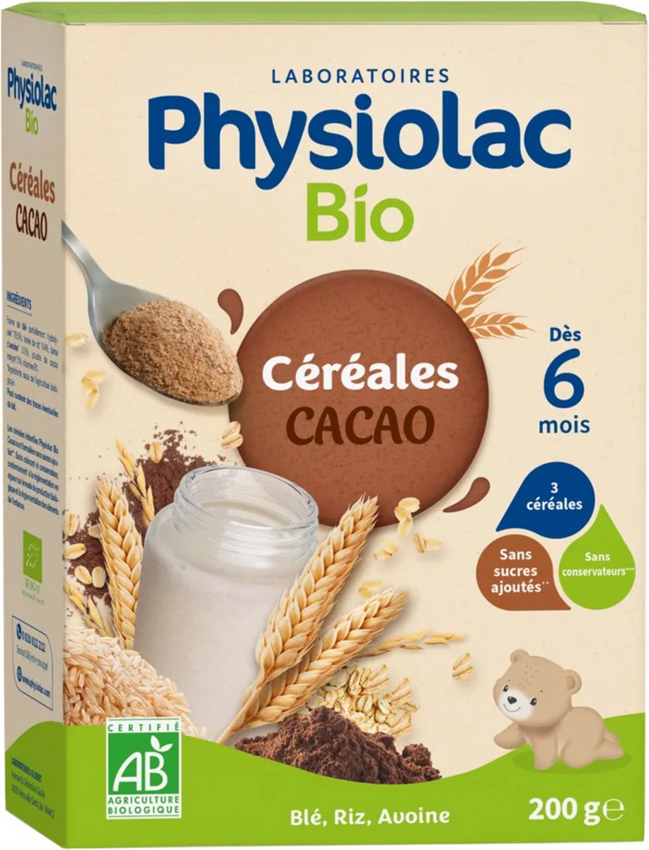 Goedkoopste Physiolac Biologische Cacaogranen Vanaf 6 Maanden 200 g