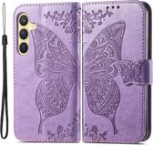 Coverup Vlinder Book Case - Geschikt voor Samsung Galaxy S24 Hoesje - Paars