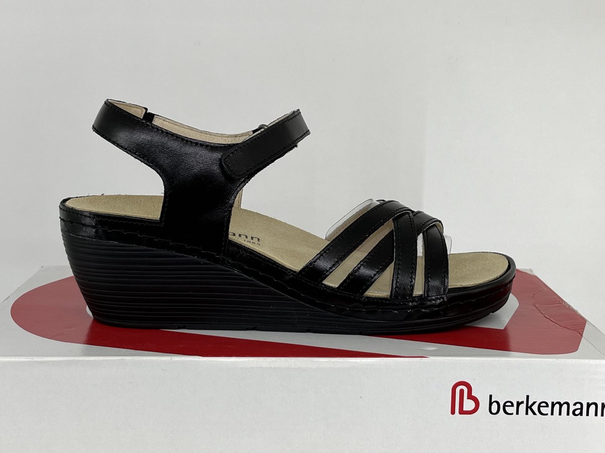 Berkemann Adina zwarte leren sandalen 01221-903 Maat 38 / UK 5,0