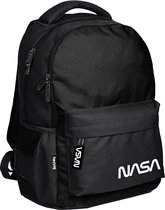 NASA Rugzak - schooltas - 41x30x19 cm - zwart - laptopvak- laptoptas