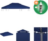 vidaXL Prieeldak 2 laags 4x3m 310 g/m² blauw Partytent Inclusief Reiniger