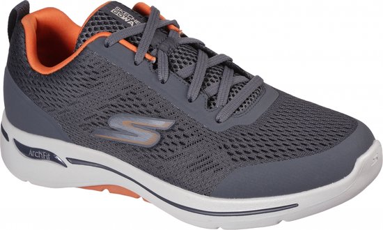 Skechers - GO WALK ARCH FIT-IDYLLIC - Homme - Charcoal Orange - 41