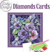 Diamond Painting Kaart Purple Flowers