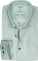 OLYMP 24/7 modern fit overhemd - tricot - groen melange - Strijkvriendelijk - Boordmaat: 44
