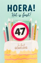 Verjaardagskaart met kaars | 47 jaar | Je bent geweldig