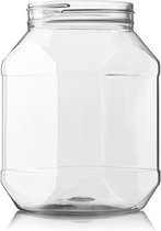 Lege potten 2 Liter vierkant transparant met deksel (10 potten)