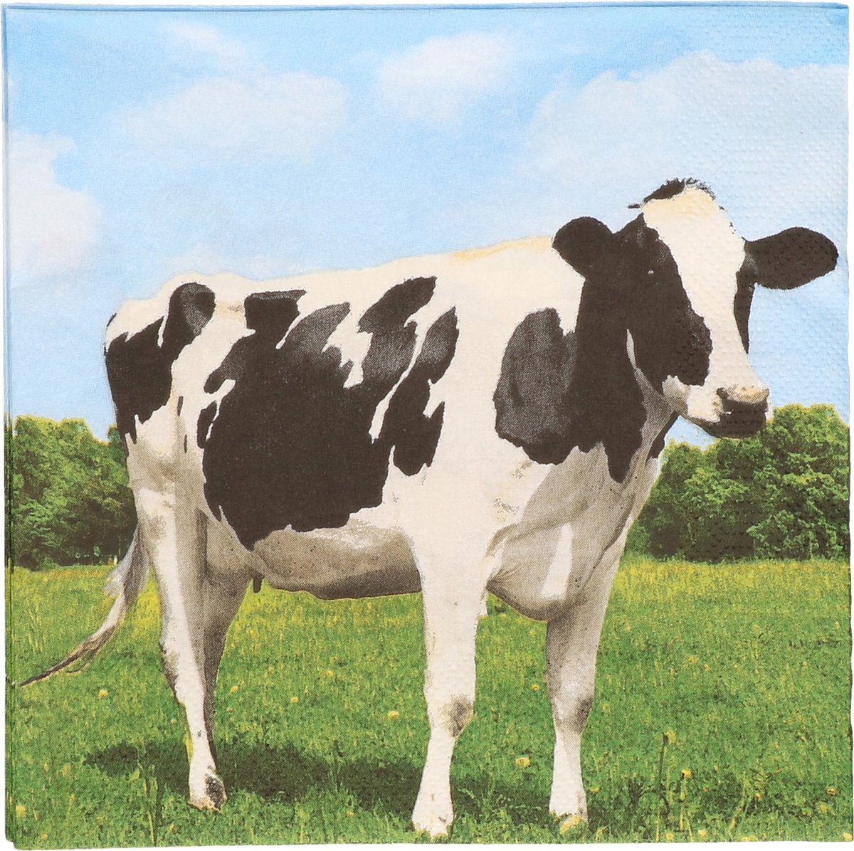 Boerderij thema servetten met koeien print - 20x stuks - 33 x 33 cm - Landelijke tafeldecoratie wegwerp servetjes