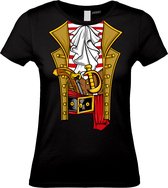 Dames t-shirt Piraten Kostuum | Carnavalskleding dames | Carnaval Kostuum | Foute Party | Zwart Dames | maat L