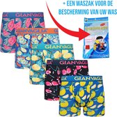 Gianvaglia - Heren Boxershorts + Waszak - 5-Pack - Maat M - Fruit Edition - Katoen