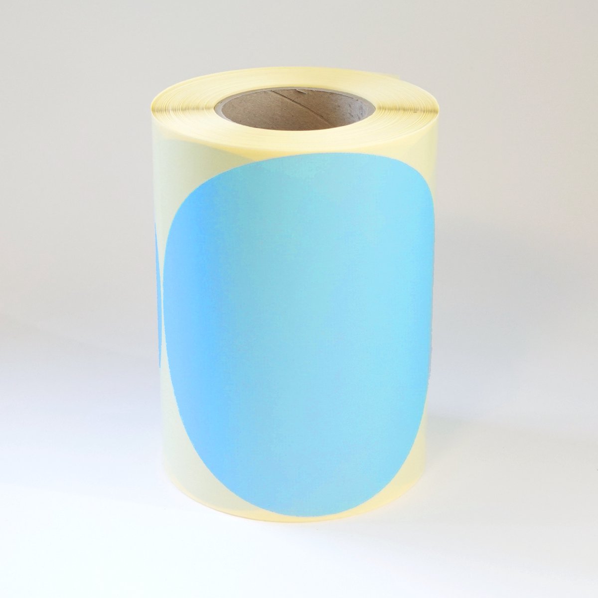 Blanco Stickers op rol 200mm rond - 500 etiketten per rol - Blauw