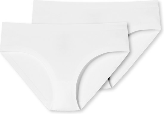 Schiesser Uncover Midi slip - 2 Pack 100 White - maat 42 (42) - Dames Volwassenen - Polyamide- 174216-100-42