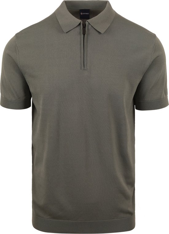 Adapté - Polo Half Zip Vert - Taille XXL - Coupe slim