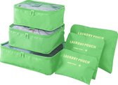 Pathsail® Cubes d'emballage Set 6 pièces - Rangement pour sièges-auto de bagages - Ensemble organisateur de valise - Vert