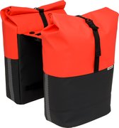 New Looxs Nyborg Double - Dubbele Fietstas - Geschikt voor Electrische Fietsen - Ingebouwde MIK Adapter - 34 Liter - Zwart & Rood