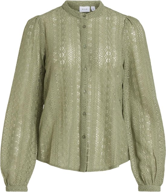 Vila Blouse Vichikka Lace L/s Shirt - Noos 14082977 Oil Green Taille Femme - S