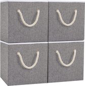 Opbergdoos, opvouwbare opbergdozen zonder deksel, wasbaar, open stoffen doos, voor slaapkamer, kledingopslag, grijs, 33 x 33 x 33 cm, 4 stuks