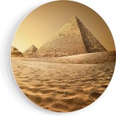 Artaza Forex Muurcirkel Egyptische Piramides - Egypte - 80x80 cm - Groot - Wandcirkel - Rond Schilderij - Wanddecoratie Cirkel