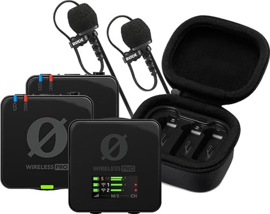 RDE Wireless ME Draadloze microfoonset Interview GO handadapter Keepdrum BK bontwindscherm, zwart