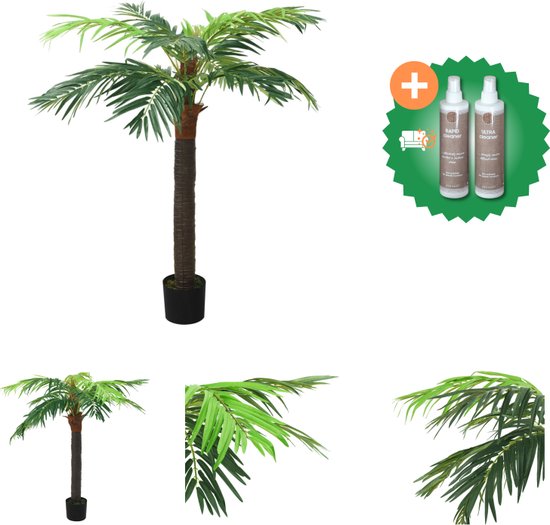 vidaXL Kunstboom met pot phoenixpalm 190 cm groen - Kunstplant - Inclusief Onderhoudsset