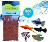 Aqua-Loui® - Visvoer - Tropisch Vissenvoer – Granulaat (Granules) – Langzaam Zinkend – Visvoer - Aquarium - Geschikt Voor Middelgrote Vissen - 500ml