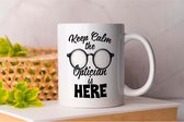 Mok Keep Calm the Optician is Here - Optician - Gift - Cadeau - EyeCare - Eyewear - EyeHealth - Opticien - Oogzorg - Brillen - Ooggezondheid