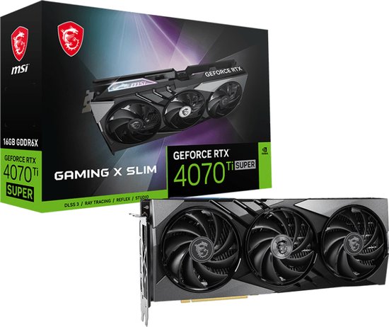 GeForce RTX 4070 Ti SUPER 16G GAMING X SLIM - Videokaart - 16GB GDDR6X - PCIe 4.0 - 1x HDMI - 3x DisplayPort