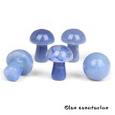 Blauwe Aventurijn - 1 stuk handgesneden paddenstoel Edelsteen - Kristal